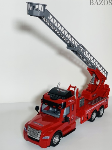 Детская Пожарная Машина с выдвижной лестницей на радиоуправлении красная фото 5