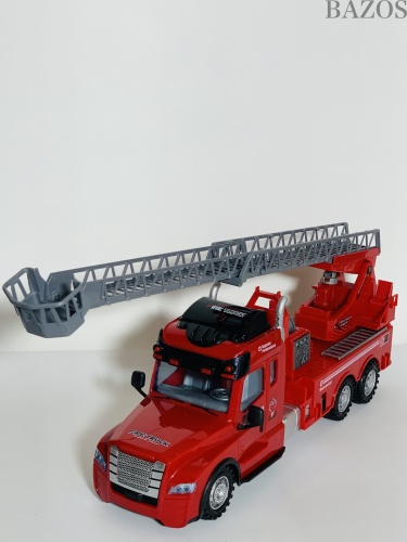 Детская Пожарная Машина с выдвижной лестницей на радиоуправлении красная фото 3